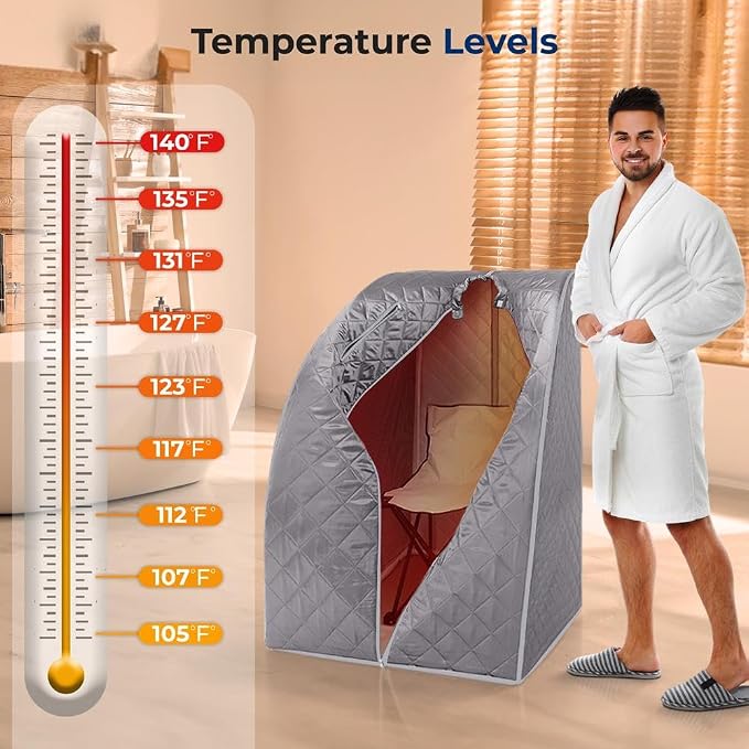 SereneLife Portable Infrared Home Spa | One Person Sauna | Heating Foot Pad and - Image 2