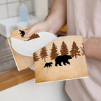 3PCS Wild Animal Deer Moose Bear Forest Camping Kitchen Towel - Image 3