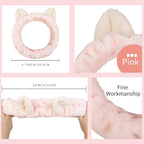 Huachi 2 Packs Cute Cat Ears Spa Headband - Image 2