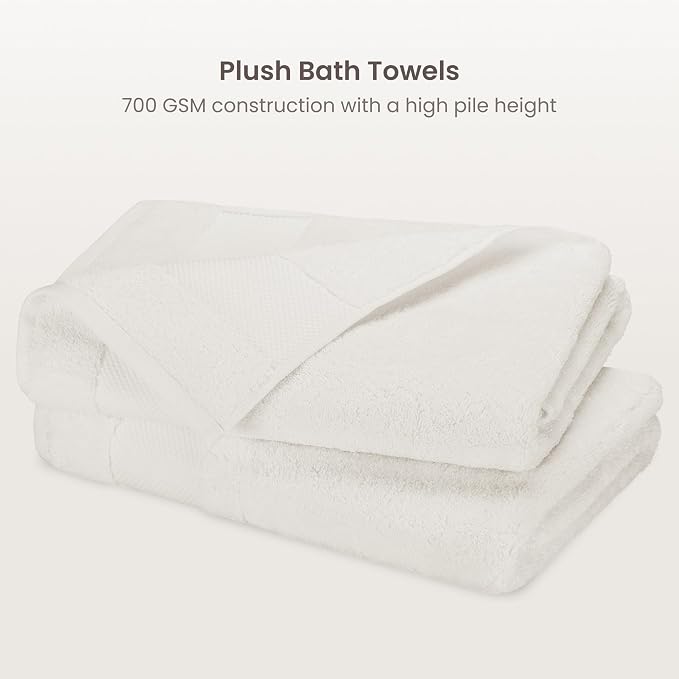 BIOWEAVES 100% Organic Cotton 700 GSM Plush Bath Towels 30" x 58" GOTS Certified - Image 2