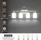 FonmYim Brushed Nickel Bathroom Light Fixtures, 4-Light Modern Vanity Light - Image 2