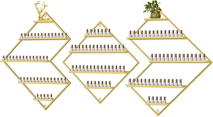 EBANKU Metal Wall Mounted Nail Polish Storage Racks by EBANKU
