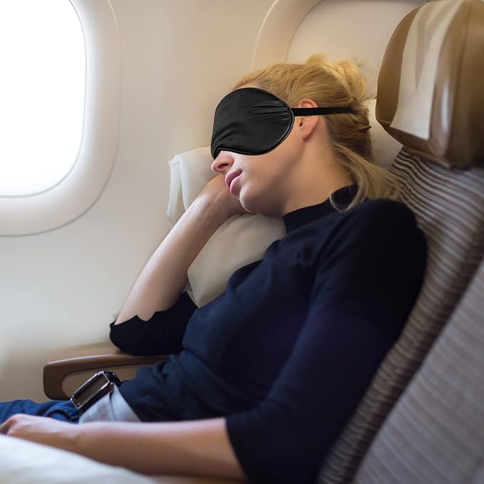 6 Pieces Natural Silk Sleep Mask Soft Eye Mask Adjustable Strap Blindfold - Image 7
