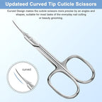 Lermende Cuticle Scissors with Curved Sharp Tip, Portable Small Scissors - Image 3