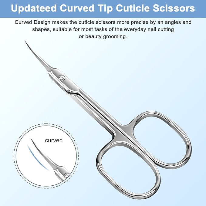 Lermende Cuticle Scissors with Curved Sharp Tip, Portable Small Scissors - Image 3