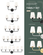 Bathroom Light Fixtures, 4 Light Matte Black Vanity Lights - Image 7