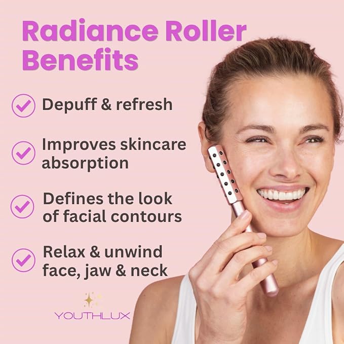 Radiance Roller – Germanium Stone Facial Massage Tool/Wand Face Roller - Image 3