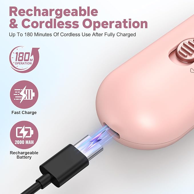 AOMEES Electric Nail File Set, Rechargeable Professional Manicure Pedicure Kit - Image 3