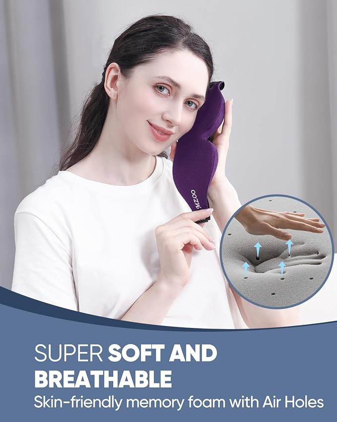 MZOO Luxury Sleep Eye Mask for Side Sleeper Men Women, Zero Eye Pressure 3D - Image 5