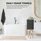QUBA LINEN Hotel & Spa 100% Cotton Bath Towels Pack of 6, Ultra Soft, Quick Dry - Image 5