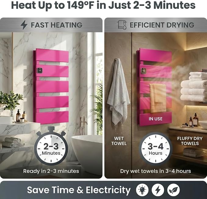 Electric Towel Warmer, Heated Towel Rack - Image 2