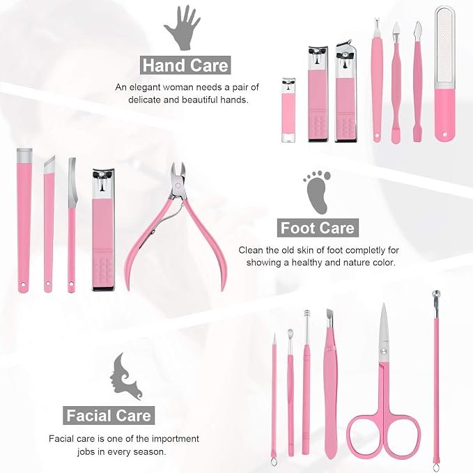 Manicure Set Professional Nail Clippers Kit Pedicure Care Tools- Stainless - Image 3