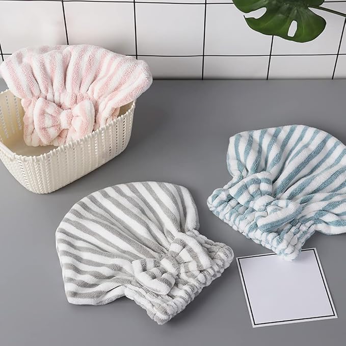 Microfiber Hair Towel Cap, Soft Absorbent Quick Drying Cap - Image 6