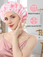 Years calm Shower Caps for Women Reusable Waterproof, Double Layer Waterproof - Image 6