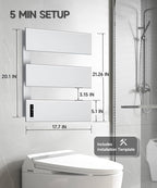 Towel Warmers for Bathroom, Heated Towel Rack Wall Mounted, 21.6" X 17.7" Smart - Image 5