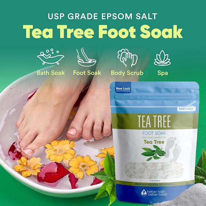Tea Tree Foot Soak 32 Ounces USP Grade Epsom Salt - Image 4