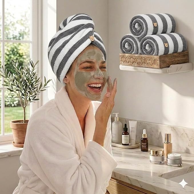 3 Pack Microfiber Hair Towel Wrap - Image 5