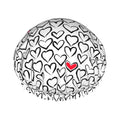 Love Hearts Shower Cap For Women Reusable Waterproof Double Layers Bath Cap by YUZEKABZ