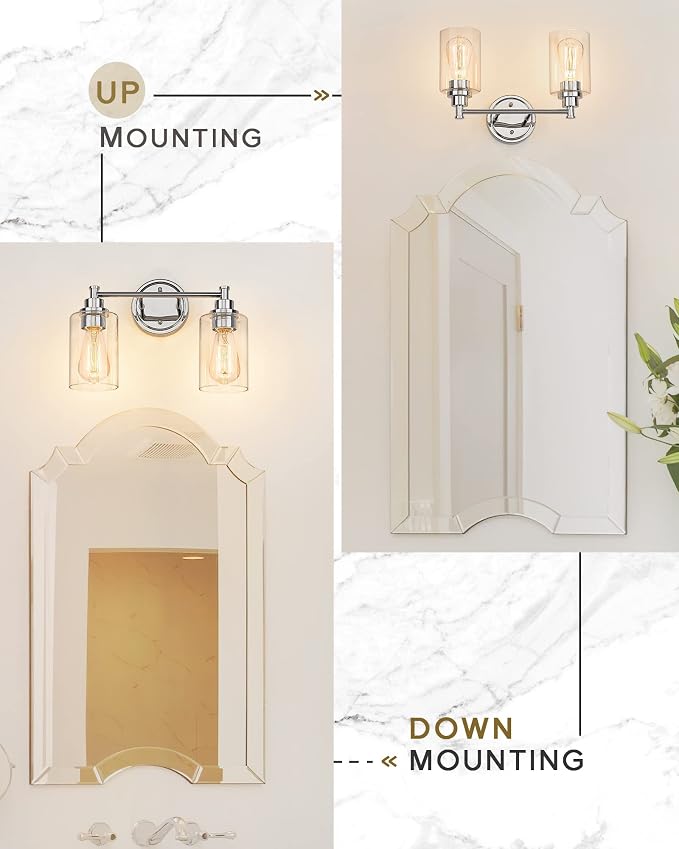 FEMILA Modern Bathroom Light Fixtures, 2-Light Bathroom Vanity Lights Over - Image 5