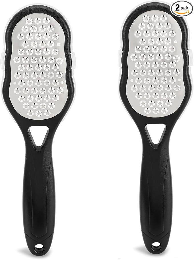 2 Pcs Foot Files with Skin Catcher, Stainless Steel Foot Rasp Callus Remover by BTYMS