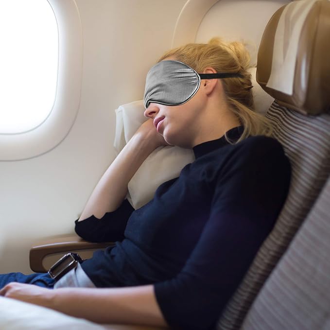 6 Pieces Natural Silk Sleep Mask Soft Eye Mask Adjustable Strap Blindfold - Image 7
