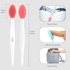 MSQ 5 PCS Lip Scrub Brush, Double-end Silicone Nose Clean Brush Lip Exfoliating - Image 4