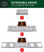 ROYAL CRAFT WOOD Premium Foldable Bathtub Tray Caddy - Image 3