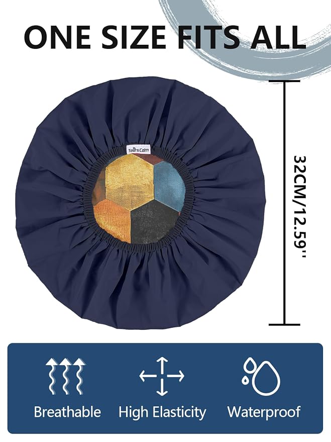 Years calm Men Shower Cap Reusable Waterproof, Dual-Layer Design, Double-Sided - Image 5