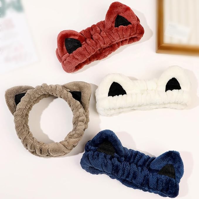 Huachi 2 Packs Cute Cat Spa Headband - Image 7