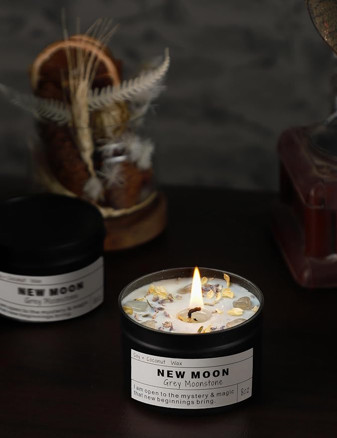 NEW Moon Handmade Candle, New Beginnings, Ritual Energy Gift, Intention - Image 6