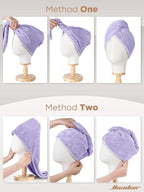 Hicober Microfiber Hair Towel, 3 Packs Hair Turbans - Image 7