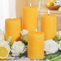 Orange Lemongrass Scented Pillar Candles 4 Pack, 60 Hours Long Lasting Burn by MAKALONE