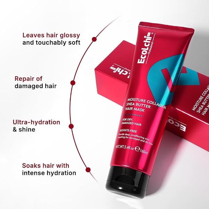 Collagen Shea Butter Hair Mask Deep Repair Conditioning Moisture Collagen Shea - Image 3