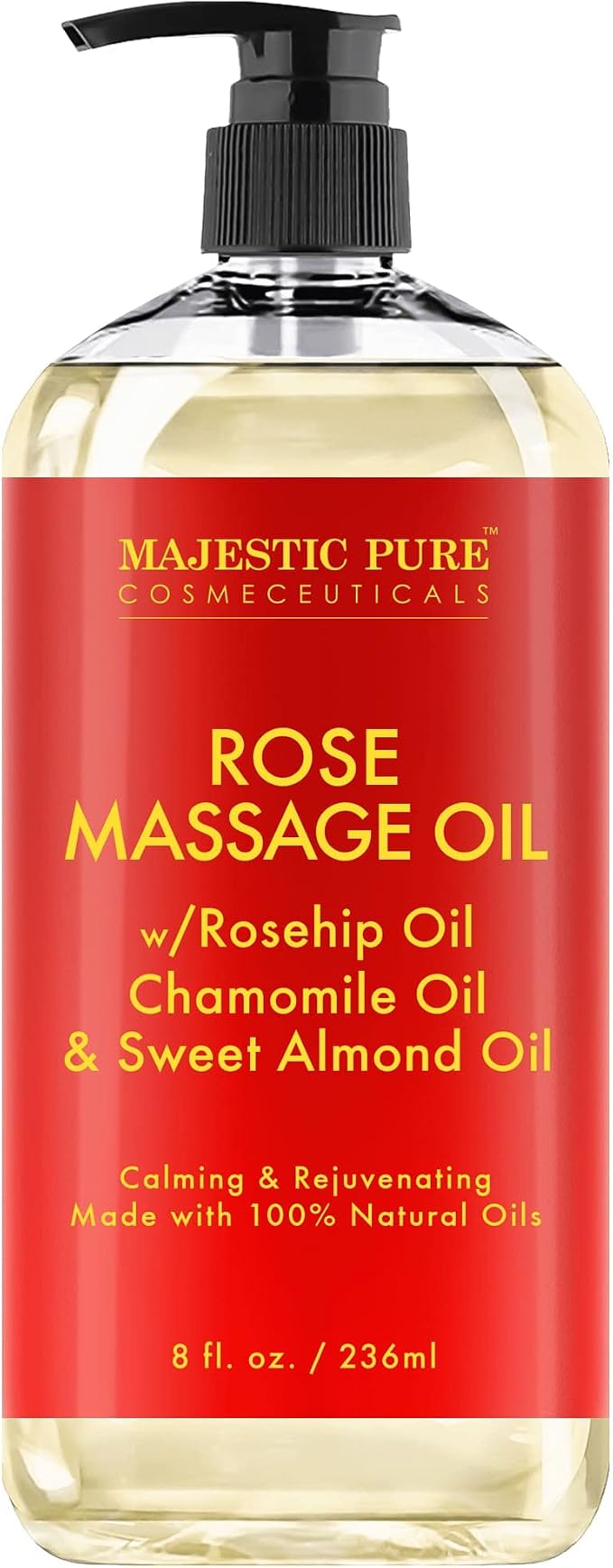 MAJESTIC PURE Rose Massage Oil for Massage Therapy by BeautyandPersonalCare