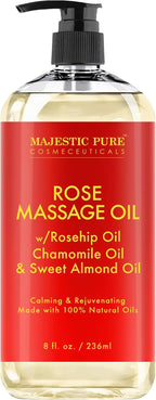MAJESTIC PURE Rose Massage Oil for Massage Therapy by BeautyandPersonalCare