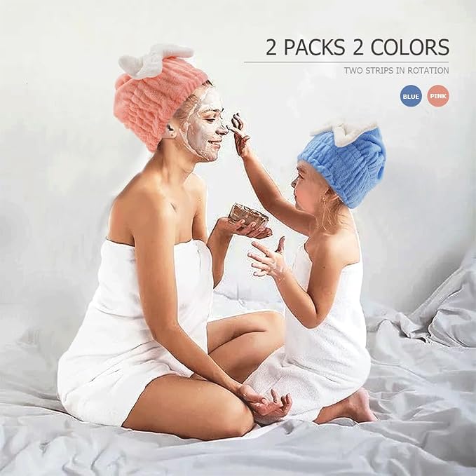 2Pcs Microfiber Hair Wrap Hair Drying Cap Hair Plopping Cap Towel Curly Hair - Image 6
