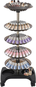 Nail Polish Trolley Organizer, 5 Tiers 360° Rotating Tray Nail Polish Spinning by AngelcityCC
