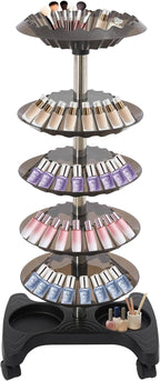 Nail Polish Trolley Organizer, 5 Tiers 360° Rotating Tray Nail Polish Spinning by AngelcityCC