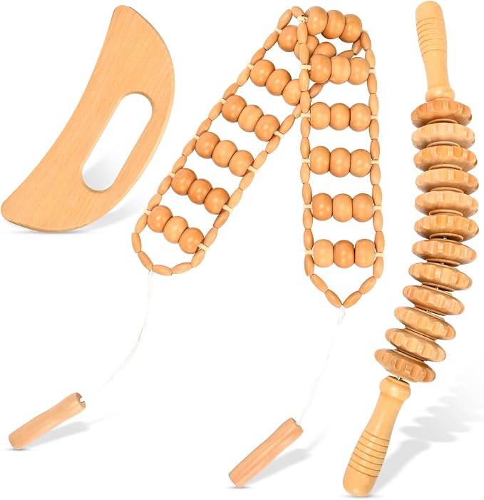 3-in-1 Wood Therapy Massage Tools Lymphatic Drainage Massager Maderoterapia Kit by NXCYLW