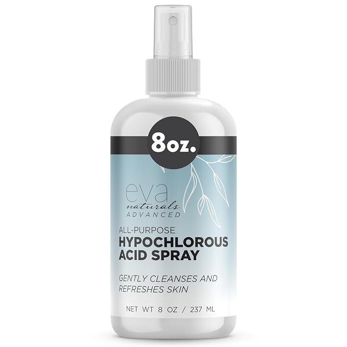 Hypochlorous Acid Spray for Face & Body, HOCl Facial Cleanser Mist by EvaNaturals