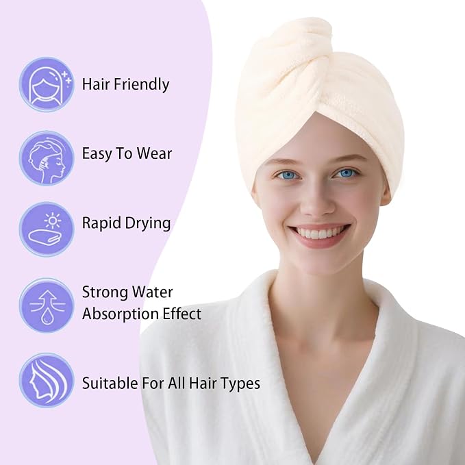 Microfiber Hair Drying Towel Wrap - Image 3