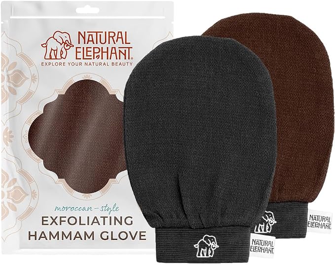 Natural Elephant Exfoliating Hammam Glove | Authentic Moroccan Kessa Body Scrub by NaturalElephant