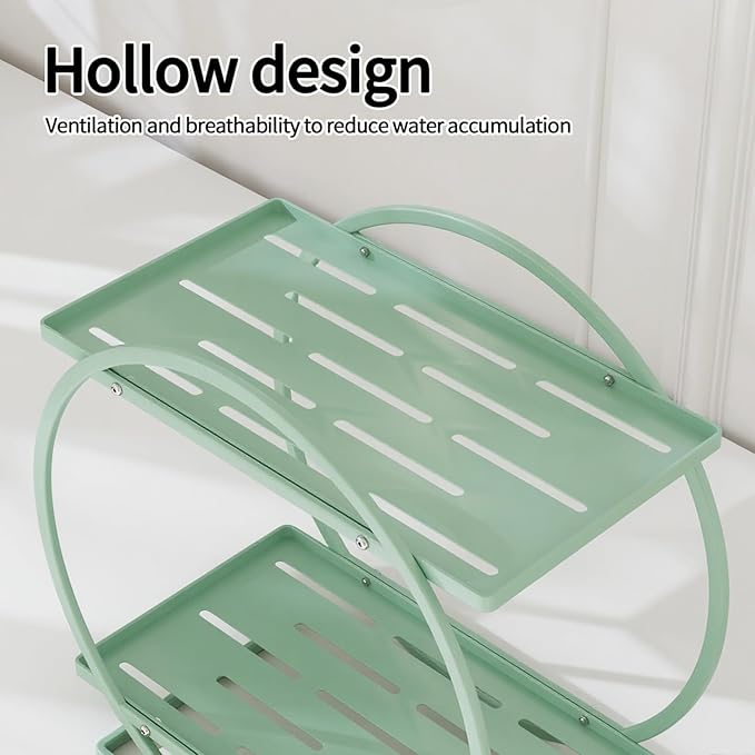 Green Perfume Organizer for Dresser, 2-Tier Bathroom Counter Organizers - Image 5