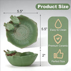 2 Pack Ceramic Bird Bath for Outdoors, 5.5" Ground Birds Bath Bowl for Outside - Image 2