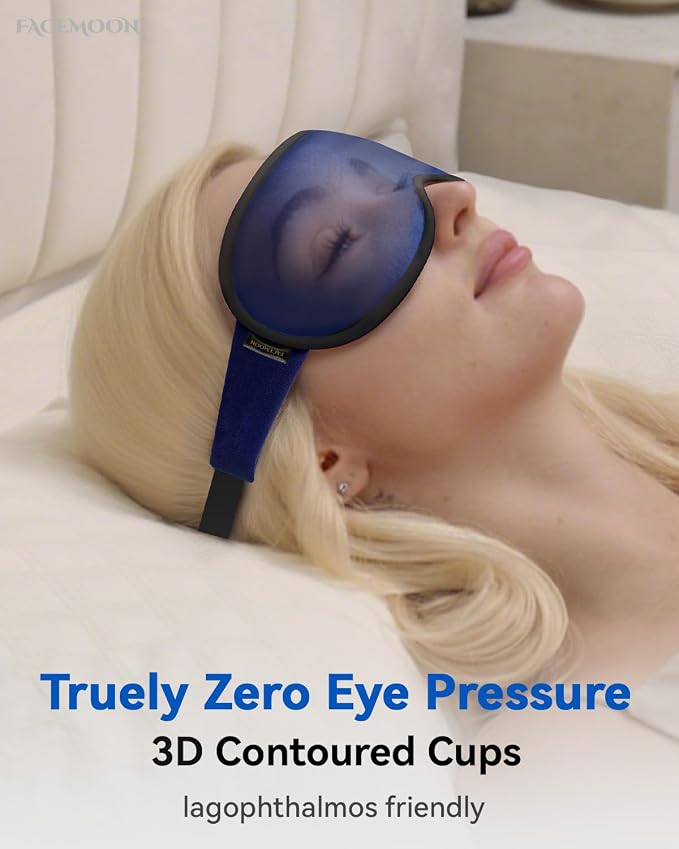 Weighted Blackout Sleep Mask, 3D Contoured Zero Eye Pressure, Lash-Friendly - Image 4