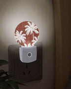 Night Lights Auto Sensor Tropical Palm Trees Night Light Brown Linen Coastal - Image 3