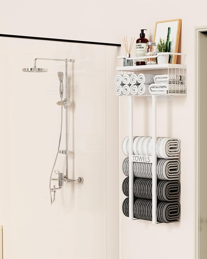 Aetyord Towel Racks for Bathroom 31inch Wall Mounted Towel Rack, Floating Shelf - Image 5