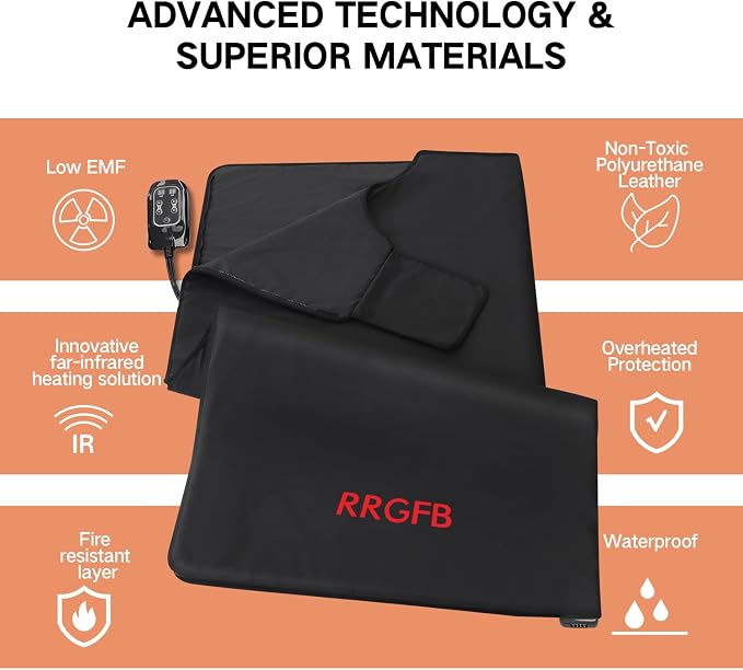 Low EMF Portable Infrared Sauna Blanket, Crystal Therapy Home Relaxation - Image 4