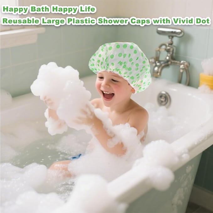 18 Pack Shower Caps for Women, Waterproof Reusable & Disposable Adjustable Bath - Image 6