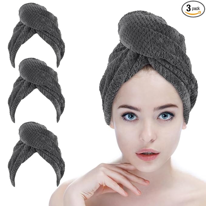 SINLAND Microfiber Hair Drying Cap Hair Towel Turban Twist by SINLAND